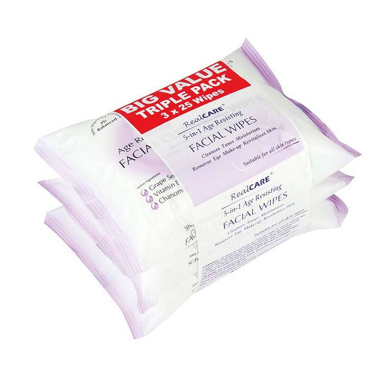 Facial Wipes Cleansing/Age, 2 Assorted, 3X25pk