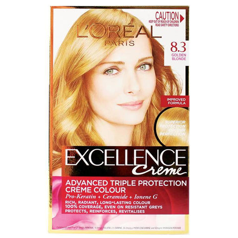 Loreal Excellence Creme Hair Colour 8.3, Golden Blonde