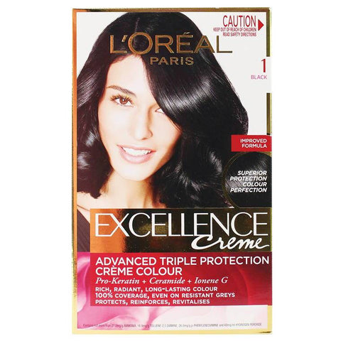 Loreal Excellence Creme Hair Colour 1, Black