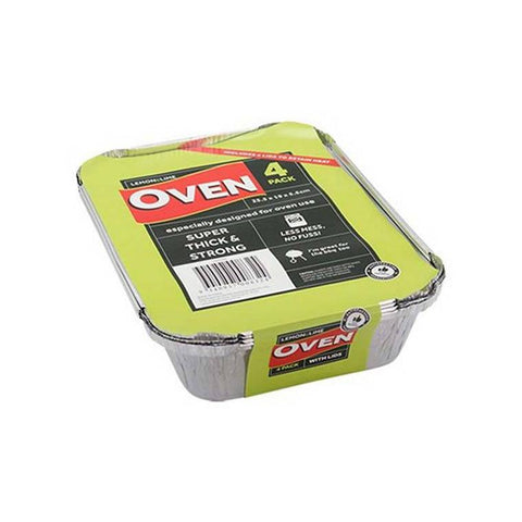 Foil Container with Lid, 4pk