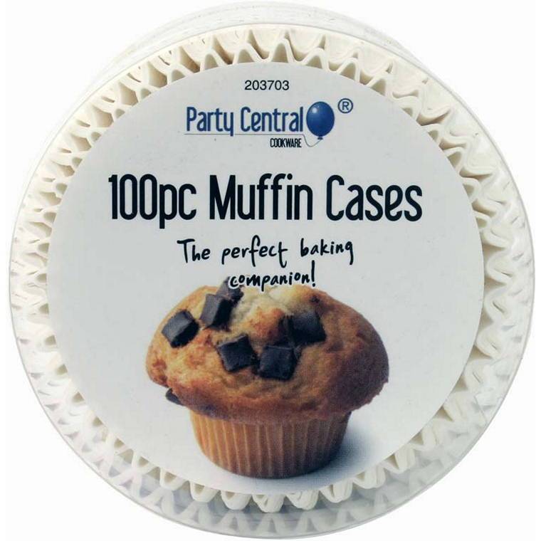 Muffin Cases, White, 100pk