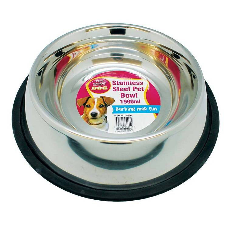 Dog Bowl Pet Stainless Steel, 1990ml