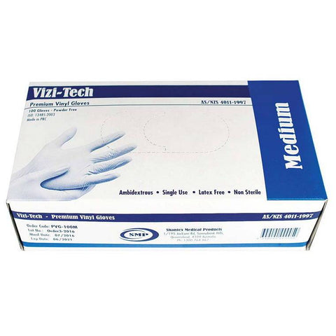 Gloves, Vinyl, Clear, Medium, 100pk