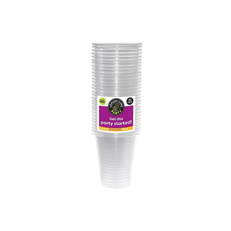 LandL Party Plastic Cups Clear 300Ml 30Pk