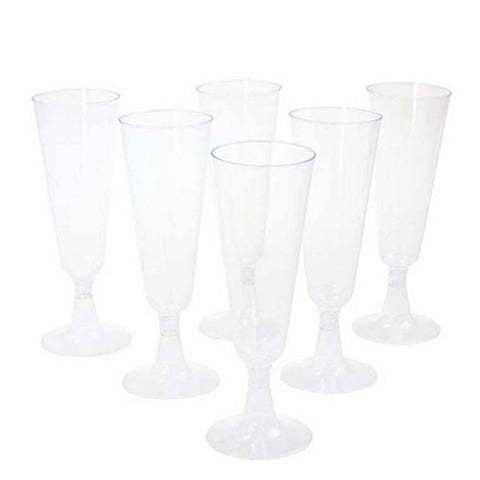 LandL Party Plastic Champagne Glasses Pk6