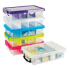 Craft Storage Container with 3 X Divider, 2 X Clip Locks, Assorted Colours