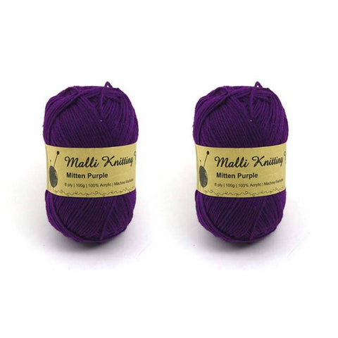 Mitten Purple Yarn