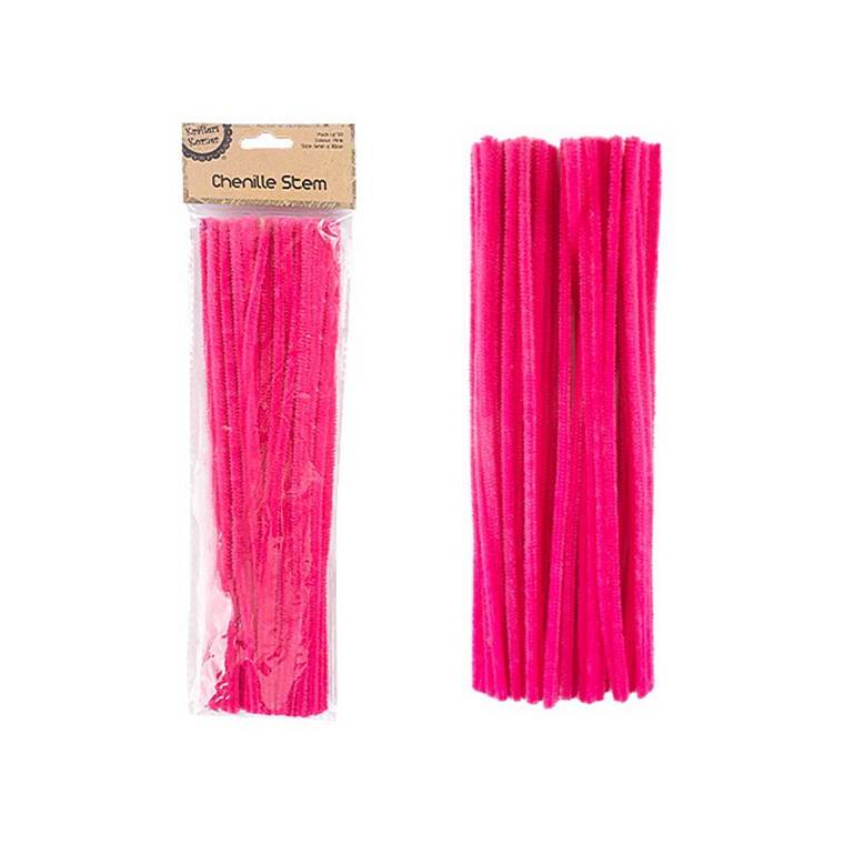 Chenille Stems, Pink, 50pk