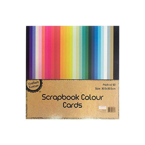 Scrapbook Colour Cards, 60pk