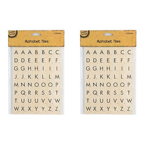 Wood Effect Alphabet Stickers, 1pk