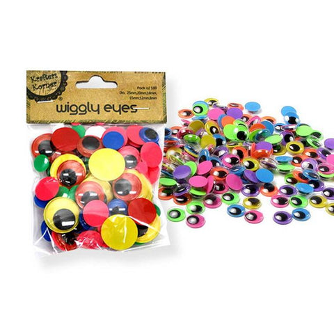 Neon Coloured Wiggly Eyes, 100pk