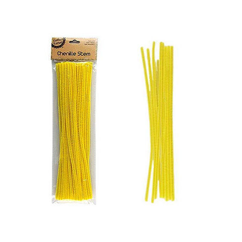 Chenille Stems, Yellow, 50pk