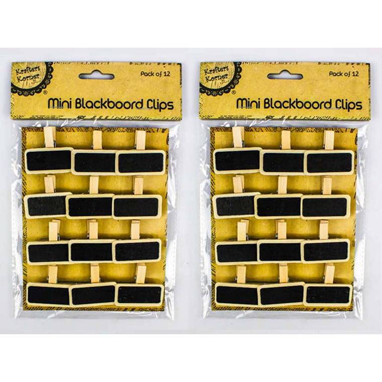 Mini Chalkboard Clips, 12pk