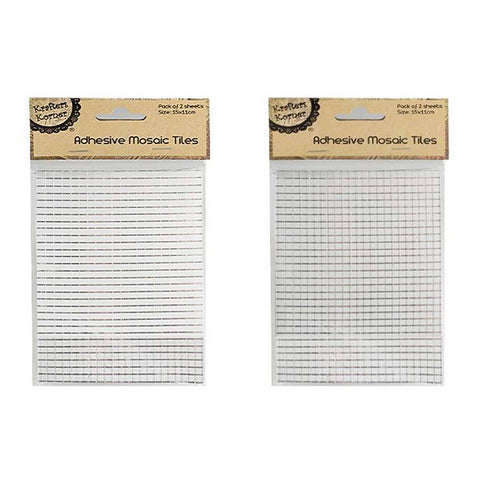 Mirror Mosaic Tiles, Adhesive, 2pk