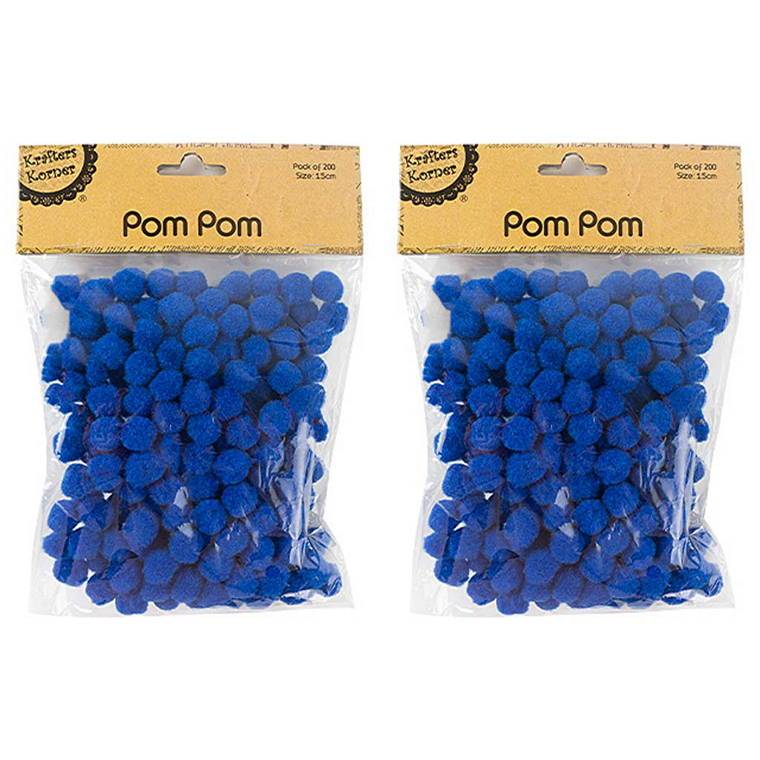 Pom Pom, Dark Blue, 200pk, 1.5cm