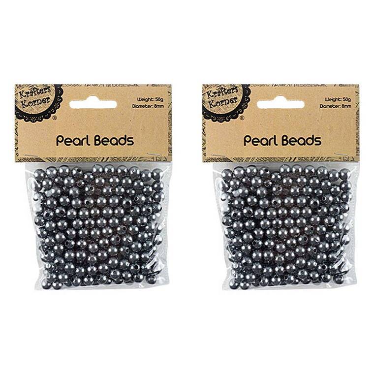 Silver Pearl Beads, 8mm