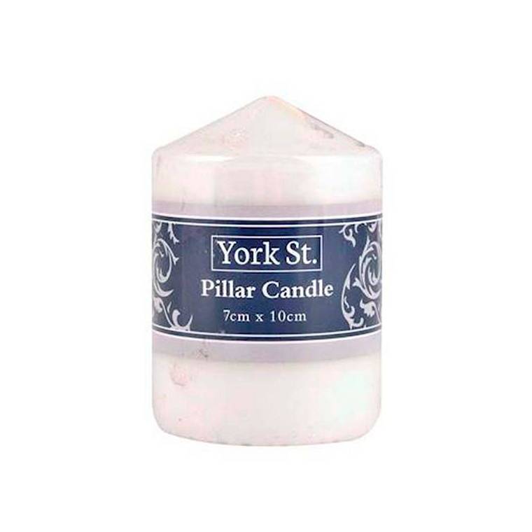 York St Candle, Unscented, 7X10cm