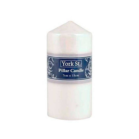 York St Candle, Unscented, 7X15cm