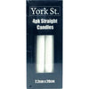 York St Candle, Unscented, 4pk