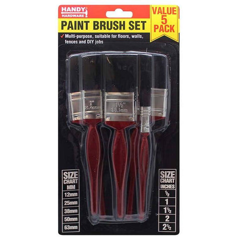 Paint Brush Set, Assorted Size, 5pc