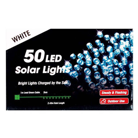 Solar String Light, White Colour, 50pk