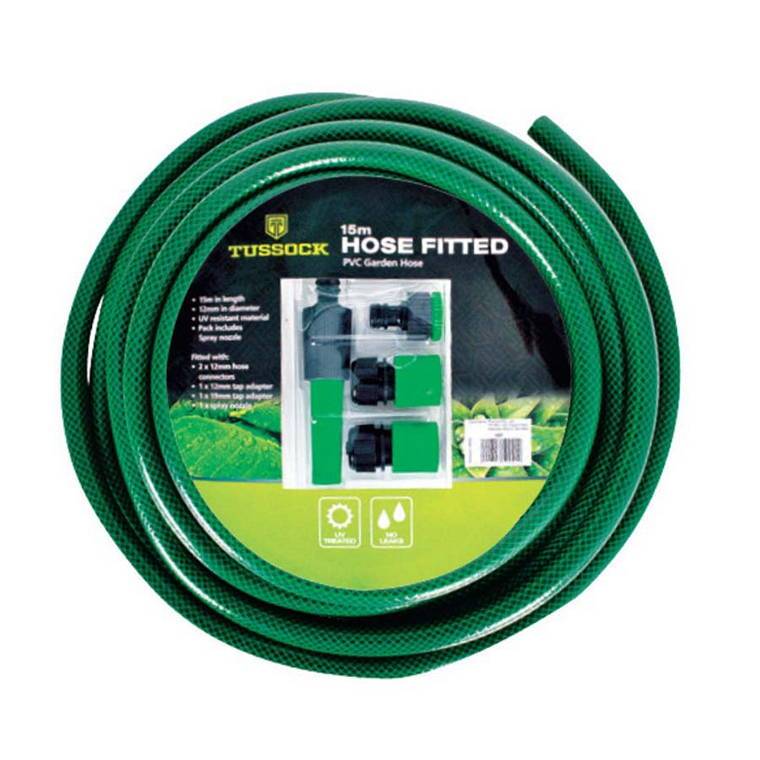 Garden Hose with Connections, 15m