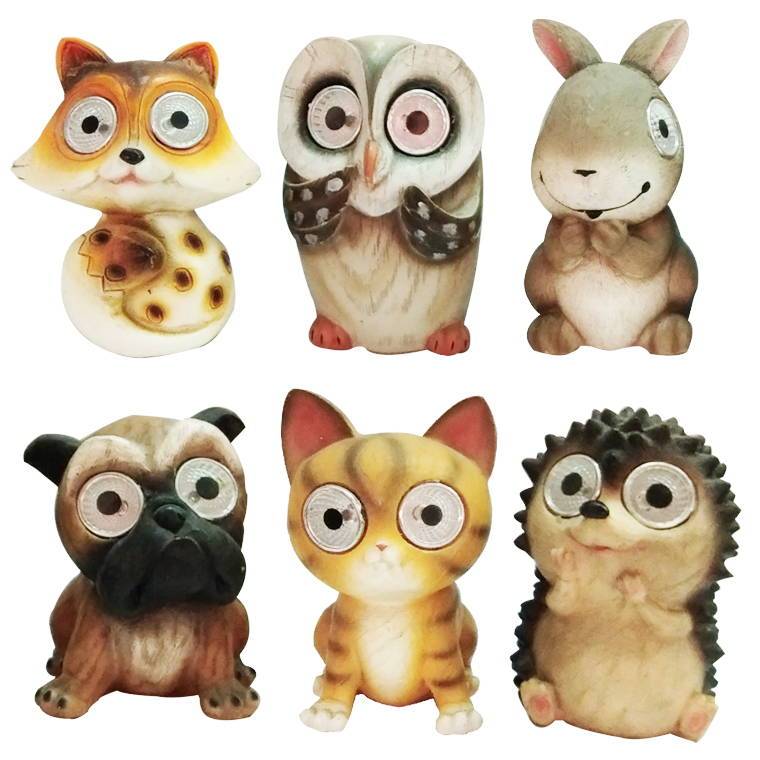 Garden Solar Animal Light White LED 15X9X13cm 6 Assorted