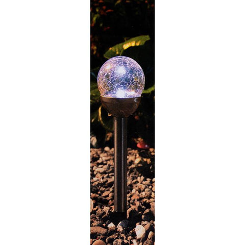 3 Pack Solar Crackle Ball, Stainless Stee, 1pc white LED