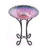 Solar Flower Birdbath with Stand