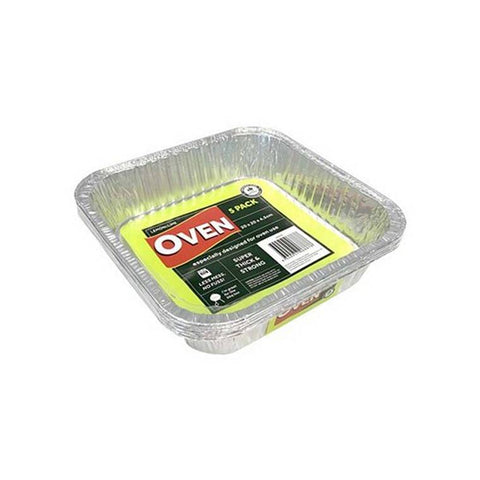 Foil BBQ Tray 5Pk 20X20X4.5Cm