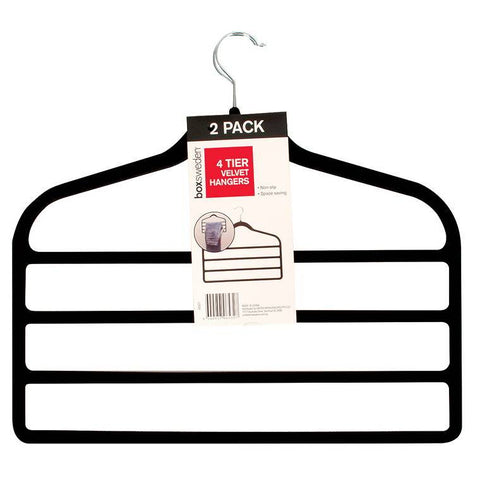 Velvet Hangers, 4 Tier, 2pk, 45cm