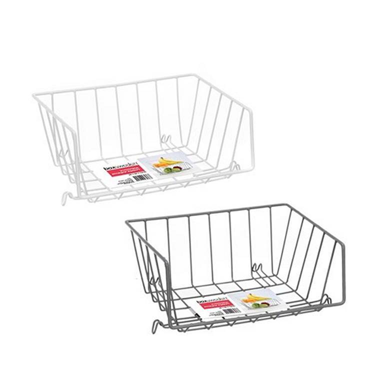 Wire Stackable Storage Basket, 29X22X12cm, 2 Assorted