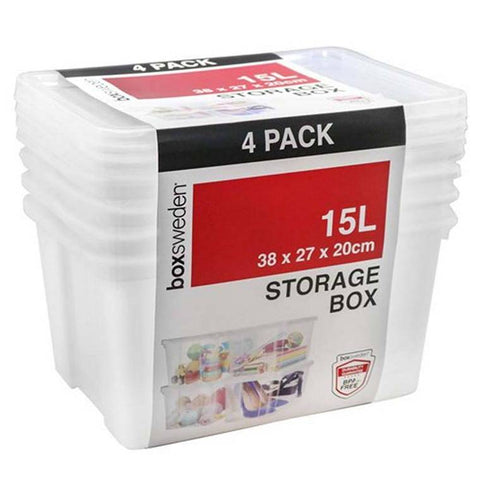 Storage Box, 15L, 4pk