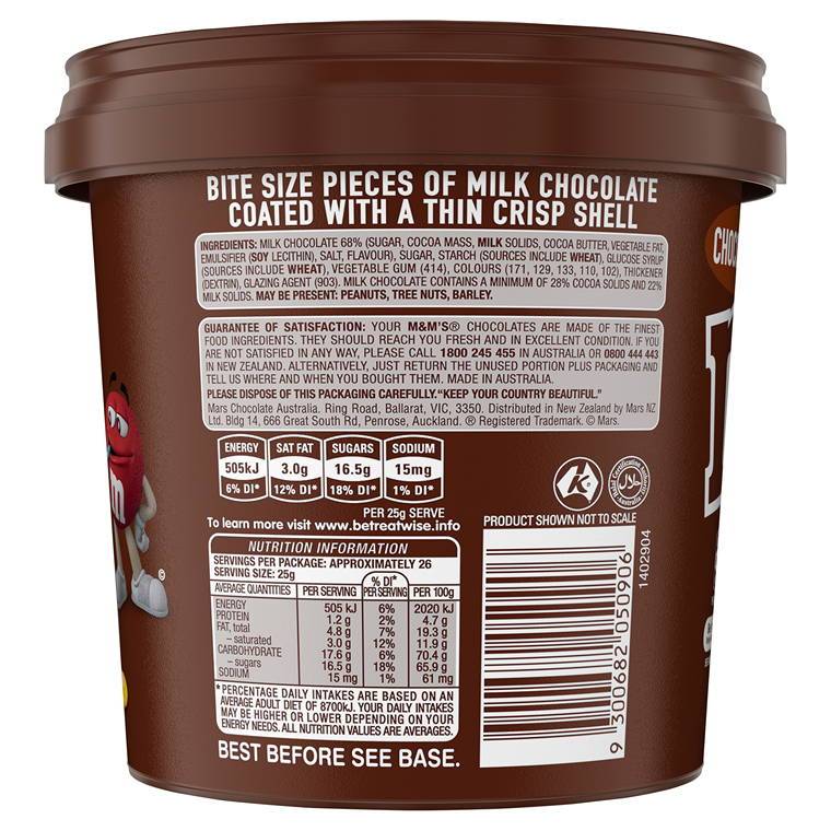 MandMs Milk Chocolate Mega Bucket, 640g