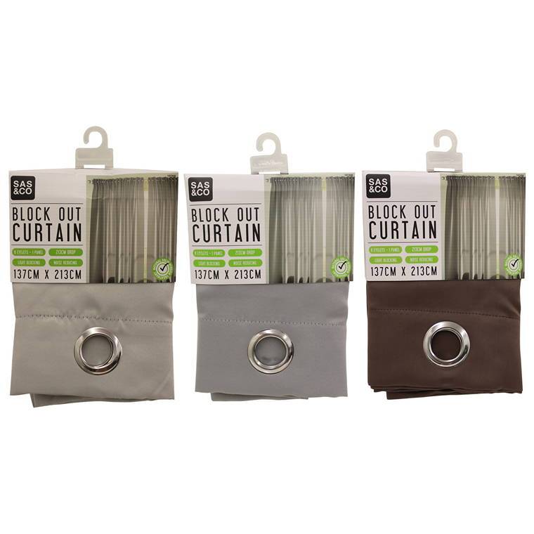 Home Master Curtain Block Out, Natural, 4 Assorted