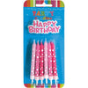 Candle 12Pk Plque W/Hldr Pinks