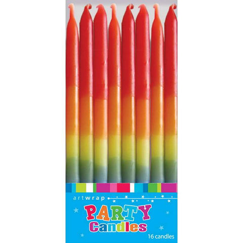 Candle 16Pk 12Cm Rinbow