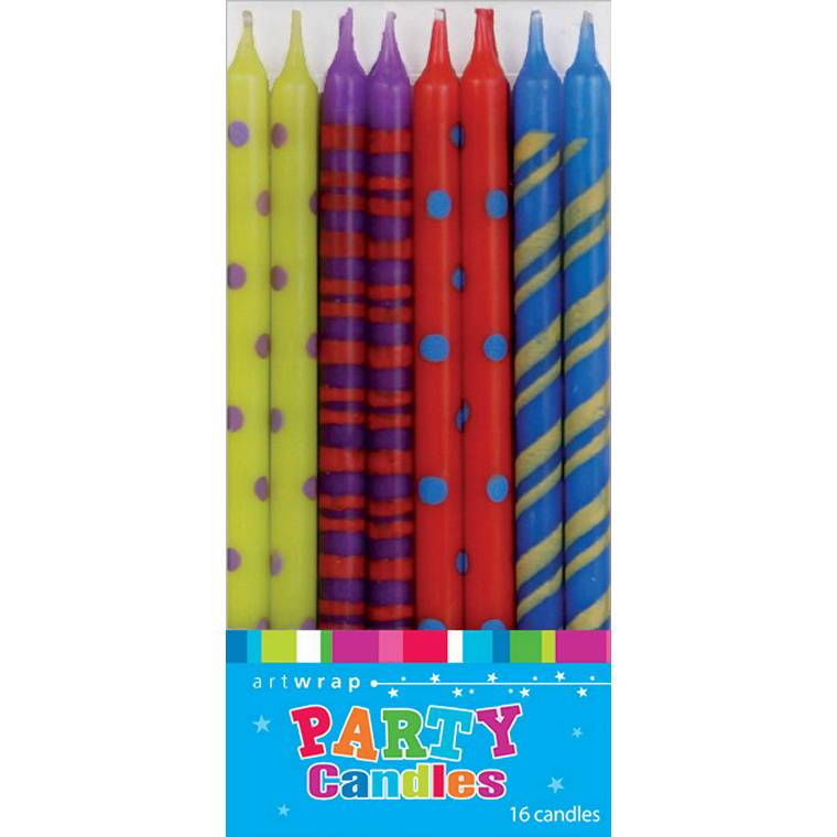 Candle Small Tapered 5Inch 16Pk Bright