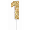 Cake Toper Number Glitter Gold 1