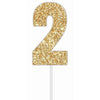 Cake Toper Number Glitter Gold 2