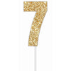 Cake Toper Number Glitter Gold 7