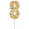 Cake Toper Number Glitter Gold 8