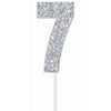 Cake Toper Number Glitter Silver 7