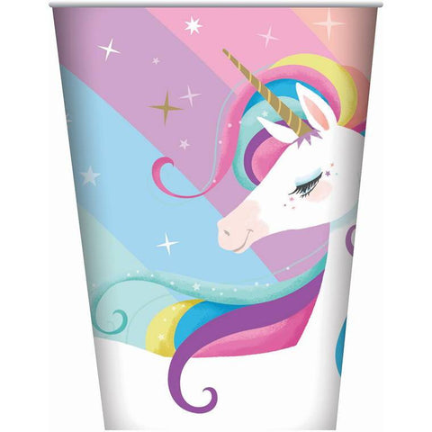 Cups Paper 8Pk Unicorn