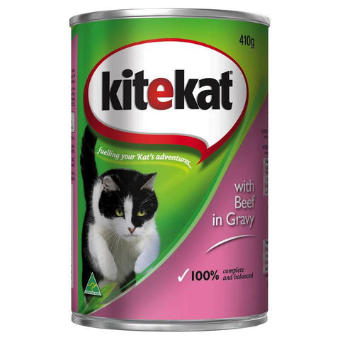 Kitekat Beef Chunks in Gravy, 410g