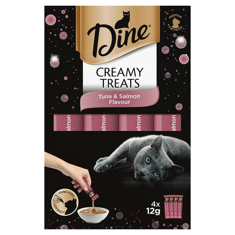 DINE Creamy Treats Tuna and Salmon Flavour, 4x12g