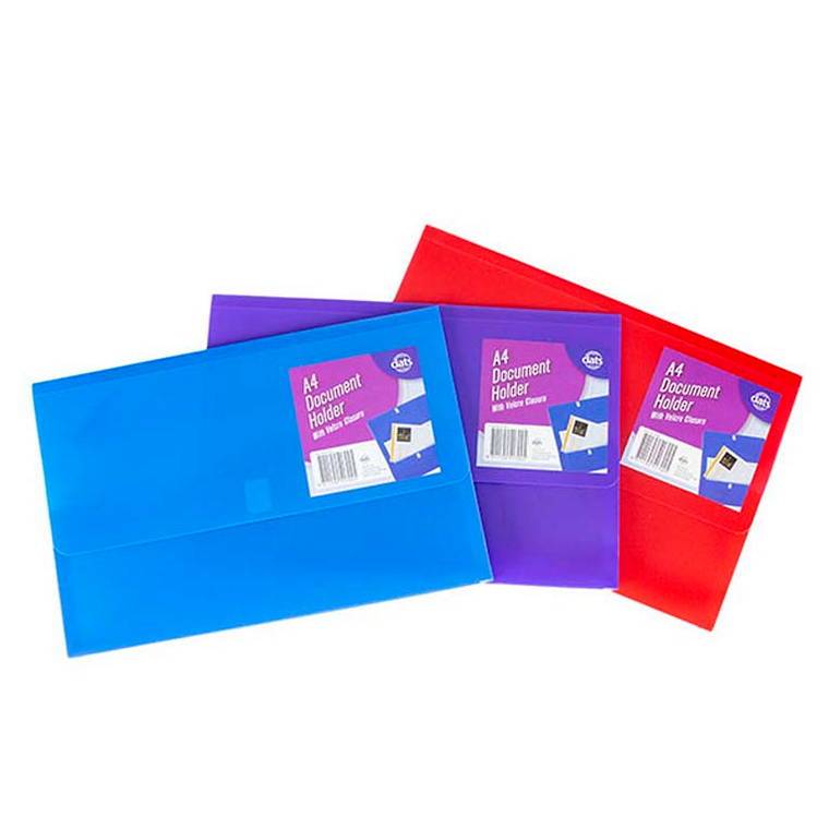 Document Wallet with Velcro, Assorted Colours, A5