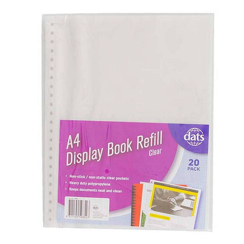 Display Book Refill Pockets, 20pk, A4