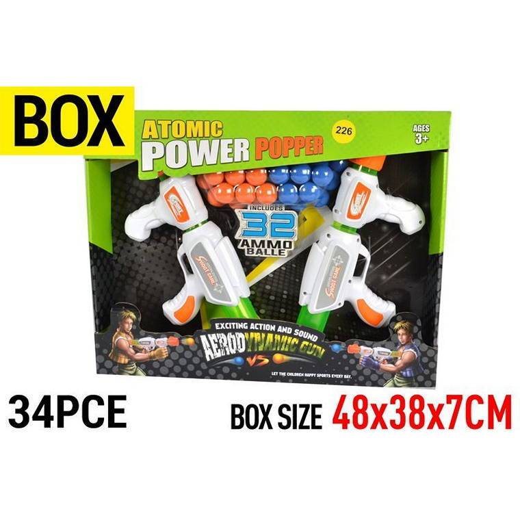 Gun Air Ball Shooter with  32 Foam Balls, 8Mtr, 2pcs