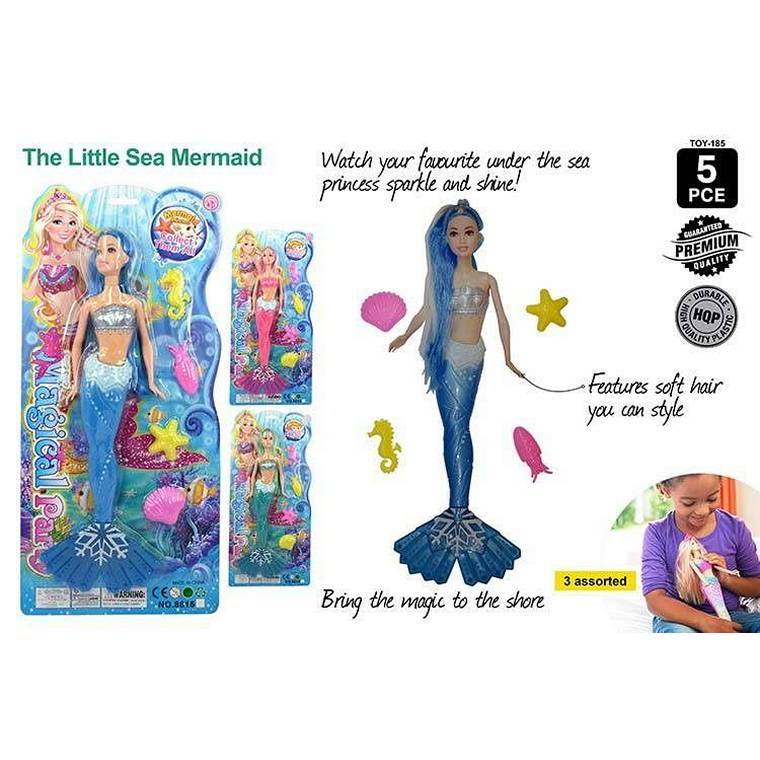 Mermaid Doll (Bendable), 35cm, 1pcs